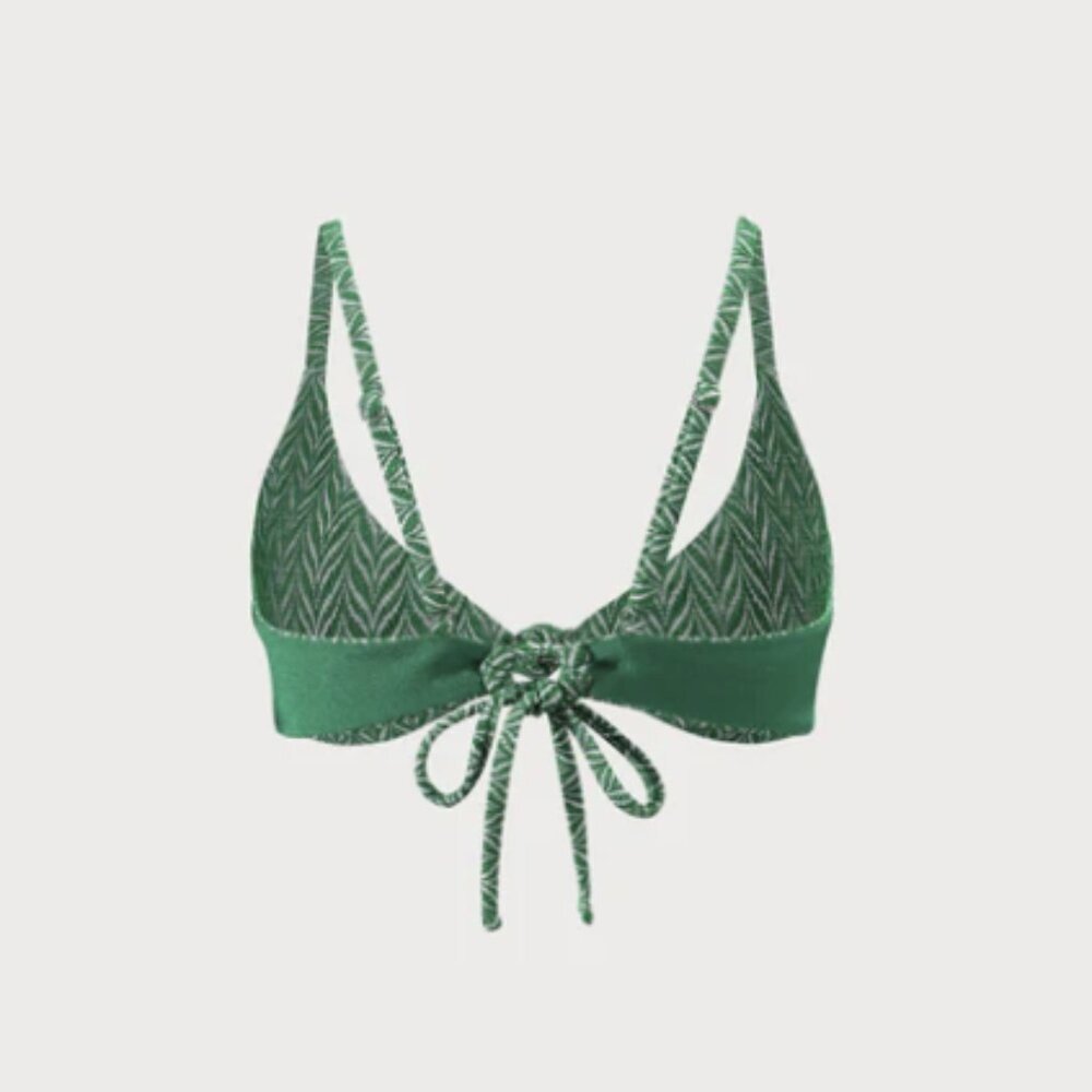 Green Patterned Bikini Top - Picture 6 of 9